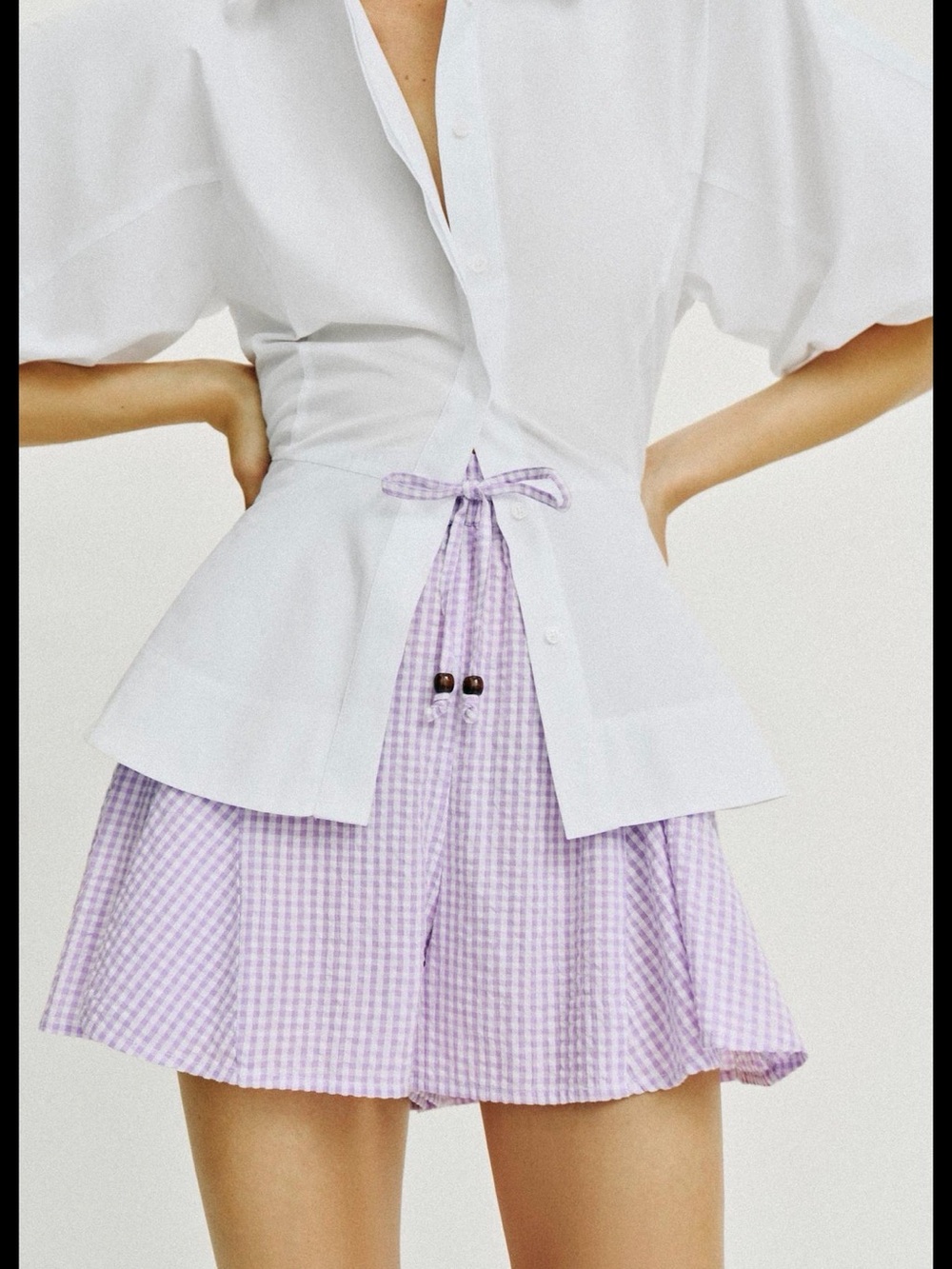 ZARA Gingham skort